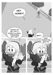 absurd_res anatid anseriform avian bad_parenting bird clothing comic della_duck dewey_duck dialogue disney duck ducktales ducktales_(2017) english_text female hi_res male monochrome mother_(lore) mother_and_child_(lore) mother_and_son_(lore) parent_(lore) parent_and_child_(lore) parent_and_son_(lore) son_(lore) text threek