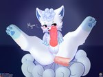 absurd_res alolan_form alolan_vulpix anal anal_penetration animal_genitalia animal_penis anthro anus balls blue_eyes blush canid canine canine_genitalia canine_penis disembodied_penis erection fur generation_7_pokemon genitals hi_res human knot male male/male male_penetrated male_penetrating male_penetrating_male mammal nintendo open_mouth penetration penis pokemon pokemon_(species) regional_form_(pokemon) senz sex simple_background spread_legs spreading tail text url white_body white_fur