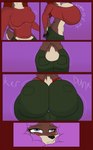 anthro bedroom_eyes big_breasts big_butt blush breast_growth breasts butt butt_expansion clothed clothing colored comic deer english_text expansion female gender_transformation growth hi_res huge_breasts huge_butt mammal mr_jugger mtf_transformation narrowed_eyes seductive solo text transformation transformation_sequence