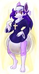 anthro canid canine canis clothing diaper dljoe feces female hi_res mammal messy_diaper nun nun_habit nun_outfit pooping red_eyes religious_clothing soiled_diaper soiling soiling_diaper solo unclean_diaper used_diaper wolf