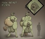 animal_genitalia anthro anus areola backsack balls belly big_anus big_balls big_belly big_breasts big_penis biped bodily_fluids breasts butt claws english_text foreskin genital_fluids genital_raphe genitals gynomorph hair half-erect hi_res horn huge_anus huge_balls huge_belly huge_breasts huge_penis hybrid_genitalia hybrid_penis hyper hyper_balls hyper_genitalia hyper_penis intersex medial_ring musk_beast_(evol) nipples penis perineal_raphe perineum precum pregnant pregnant_anthro pregnant_gynomorph pregnant_intersex puffy_anus raphe_(anatomy) scalie scrotal_raphe sheath solo text toby_art