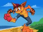 3_toes activision anthro crash_bandicoot crash_bandicoot_(series) dalgo_bnuy dirty dirty_feet extreme_size_difference feet foot_fetish foot_focus foot_play group hi_res macro male pawpads paws size_difference soles stomping stuck_to_foot toes trampling