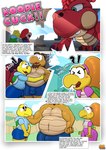 absurd_res anthro band-aid bandage belly biceps big_bulge biped bootydox bulge clothing comic detailed_bulge dialogue dragon english_text father_(lore) father_and_child_(lore) father_and_son_(lore) female female_anthro group hat headgear headwear hi_res hoodie hooktail human koopa koopa_troopa koopie_koo koopley koops male male_anthro mammal mario mario_bros mythological_creature mythological_scalie mythology nintendo overweight paper_mario paper_mario:_the_thousand_year_door parent_(lore) parent_and_child_(lore) parent_and_son_(lore) reptile romantic romantic_couple scalie shell size_difference son_(lore) text text_box thick_thighs topwear turtle