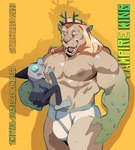 2023 abs adventure_time anthro arts_of_indiego bald blonde_hair blue_sclera bulge cartoon_network clothed clothing cone_of_shame crown digital_media_(artwork) duo facial_hair felid fur hair hand_on_partner hand_on_pecs hat headgear headwear hi_res humanoid hybrid lion long_hair male male/male mammal medical_instrument muscular muscular_anthro muscular_male nipple_fetish nipple_play nipple_suck nipples open_mouth pantherine pecs reptile scales scalie scientific_instrument shadow simple_background size_difference spooktober sucking teeth text the_fool_(adventure_time) tongue twitter underwear vampire vampire_king yellow_body yellow_fur