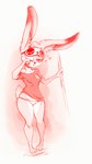 2016 anthro biped blush breasts clothed clothing digital_media_(artwork) disney female fur half-closed_eyes judy_hopps lagomorph leporid long_ears mammal narrowed_eyes nipples off_shoulder rabbit secretly_saucy seductive simple_background sketch small_breasts solo standing tired underwear v-cut white_background zootopia