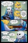 absolutedream alphys animated_skeleton bone comic comic_sans dialogue digital_media_(artwork) duo english_text eyewear folder food glasses hi_res inside lizard noodles reptile sans_(undertale) scalie sitting skeleton speech_bubble text undead undertale undertale_(series)