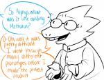 2015 absurd_res alphys anthro bodily_fluids english_text eyewear female glasses hi_res lizard mapleleauf nervous reptile scalie solo sweat teeth text undertale undertale_(series)