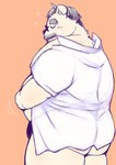 2024 anthro asian_clothing bear belly blush bulge butt clothing east_asian_clothing facial_hair fundoshi hi_res japanese_clothing kemono male mammal mature_male moobs mustache nipples overweight overweight_male shirt solo topwear underwear yaoyasohachi