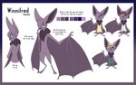 absurd_res anthro bat digital_media_(artwork) english_text female fur grey_body grey_fur hair hi_res looking_at_viewer mammal megabat membrane_(anatomy) membranous_wings model_sheet pixel-prism simple_background solo tamberlane_(comic) text wings winnie_(tamberlane)