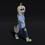 1:1 3d_(artwork) 3d_animation animated anthro blonde_hair cavemanon_studios clothed clothing digital_media_(artwork) dinosaur dot_eyes eyewear female hair hoodie judee long_hair patched_clothing prehistoric_species reptile scalie short_playtime snoot_game solo sunglasses theropod topwear troodon troodontid unknown_artist walking white_body