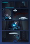 2017 alien anthro biped blood blood_on_floor blood_trail bodily_fluids brown_body clothed clothing colored comic dialogue dialogue_box english_text furgonomics green_eyes hi_res inside male mammal mgferret mustelid oscar_(mgferret) otter page_number solo space_helmet spacesuit speech_bubble tail tail_clothing text whiskers