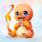 1:1 2016 ambiguous_gender charmander digital_media_(artwork) digital_painting_(artwork) generation_1_pokemon looking_at_viewer nintendo open_mouth pokemon pokemon_(species) reptile scalie solo tsaoshin