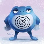 1:1 2016 ambiguous_gender digital_media_(artwork) digital_painting_(artwork) generation_1_pokemon nintendo pokemon pokemon_(species) poliwrath solo tsaoshin