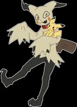 2024 alpha_channel anthro collar female front_view generation_1_pokemon generation_7_pokemon hi_res looking_at_viewer mimi_(sealer4258) mimikyu nintendo open_mouth pikachu plushie pokemon pokemon_(species) sealer4258 simple_background smile solo spiral_eyes standing tongue yellow_body