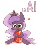 2015 4:5 aluminum beverage beverage_can blush can coca-cola container crown english_text equid equine female feral friendship_is_magic hasbro headgear heart_symbol horn joycall3 mammal micro my_little_pony mythological_creature mythological_equine mythology princess_luna_(mlp) soda solo sparkles text tongue tongue_out unicorn