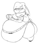 2019 3_fingers :3 anthro belly belly_overhang big_belly big_breasts biped black_and_white bottomwear breasts calm christmas christmas_mug cleavage cleavage_overflow clothed clothed_anthro clothed_female clothing container cup deer digital_drawing_(artwork) digital_media_(artwork) ear_piercing ear_ring evergreen_tree eye_through_hair eyebrow_through_hair eyebrows eyelashes eyelashes_through_hair female female_anthro fingers front_view full-length_portrait hair happy hi_res holding_container holding_cup holding_mug holding_object holidays hooved_fingers hooves huge_belly huge_thighs lidded_eyes maddeku mammal monochrome mug obese obese_anthro obese_female overweight overweight_anthro overweight_female pants piercing pine_tree plant portrait ring_piercing scarf scut_tail short_tail simple_background sketch smile solo standing sweater tail thick_thighs three-quarter_view tight_clothing topwear translucent translucent_hair tree unguligrade unguligrade_anthro white_background wide_hipped_anthro wide_hipped_female wide_hips