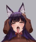 ahegao animal_humanoid bodily_fluids canid canid_humanoid canine canine_humanoid cum cum_in_mouth cum_inside dark_body dark_penis dark_skin death decapitation duo exposed_muscle female female_death first_person_view food fox_humanoid front_view genital_fluids genitals glans gore gore_focus grey_eyes hair half-closed_eyes headless_play hi_res holding_head human humanoid light_body light_skin long_hair looking_pleasured male male/female mammal mammal_humanoid musashi_(azur_lane) narrowed_eyes open_mouth penetrating_pov penis pixiv_id_19885596 purple_hair reverse_blowjob severed_body_part severed_head snuff tan_body tan_glans tan_penis tan_skin tan_tongue tongue tongue_out