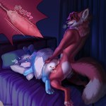 anthro bodily_fluids bunwulf canid canine cum cum_inside cutaway duo fox genital_fluids hi_res male male/male mammal