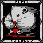 16-bit 1:1 ambiguous_gender beady_eyes black_background blood blood_drip bodily_fluids border cheek_bulge cricetid digital_media_(artwork) dripping eating eating_flesh english_text eyeball feral fur glistening glistening_eyes golden_hamster grey_border grey_text hamster hard_vore mammal no_sclera number pixel_(artwork) red_nose rodent round_ears scp-1616 scp_foundation simple_background snugboat11 solo spot_color text vore whiskers