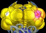 2016 alpha_channel anthro badge beaded_jewelry beaded_necklace beads big_bulge big_muscles brown_hair bulge draco_of_zeradaith dragon european_mythology fierglief galaxy hair hi_res horn huge_bulge huge_muscles hyper hyper_bulge hyper_muscles intergalactic_macro jewelry looking_at_viewer macro male muscular muscular_anthro muscular_male mythological_creature mythological_scalie mythology necklace open_mouth scalie sharp_teeth simple_background smile solo teeth text transparent_background western_dragon wings