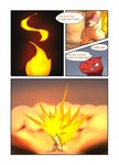 charmeleon comic darrow0 english_text fire generation_1_pokemon generation_2_pokemon hi_res nintendo pokemon pokemon_(species) quilava speech_bubble text yuel