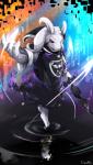 Rating: s
ID: 1643249
Date: 2018-09-03 02:02:04 -0400
Status: active
Score: 47
2016 altered_reflection anthro asriel_dreemurr_(god_form) barefoot biped black_sclera boss_monster_(undertale) bovid caprine clothed clothing delta_rune_(emblem) digital_media_(artwork) feet fur glistening hi_res holding_melee_weapon holding_object holding_sword holding_weapon horn long_ears looking_at_viewer male mammal melee_weapon reflection solo standing sword symbol undertale undertale_(series) waddledox water water_reflection weapon white_body white_fur post #1643249