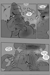 anthro biped comic dialogue duo english_text erection generation_4_pokemon generation_9_pokemon genitals handjob hi_res knot lucario male male/male meowscarada monochrome nintendo open_mouth penile penis pokemon pokemon_(species) samu_(sincastermon) sex sincastermon text thought_bubble vine_(sincastermon)