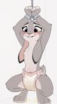 ageplay anthro bdsm better_version_at_source blush bodily_fluids bondage bound breasts buckteeth clothed clothing crouching cuff_(restraint) diaper diaper_only disney embarrassed featureless_breasts female genital_fluids handcuffed handcuffs hi_res infantilism judy_hopps lagomorph leporid long_ears looking_at_viewer mammal messyszop metal_cuffs peeing pink_diaper purple_eyes rabbit restraints roleplay scut_tail short_tail smile solo tail teeth topless unclean_diaper urine urine_pool urine_stream used_diaper wearing_diaper wet_diaper wetting wetting_diaper zootopia