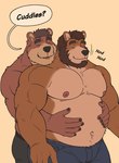 Rating: s
ID: 5436968
Date: 2025-03-16 11:18:09 -0400
Status: active
Score: 56
2024 anthro arm_tuft barazoku bear beard belly belly_hair belly_tuft biceps body_hair bottomwear brown_hair bulge chest_hair chest_tuft clothed clothing content content_smile cuddling deltoids dialogue duo english_text facial_hair hair hand_on_belly hi_res hug male male/male mammal manly musclegut muscular muscular_male mustache naikuma navel neck_tuft nipples nodding nodding_head pecs romantic romantic_couple shorts shorts_only shoulder_tuft simple_background slightly_chubby smile speech_bubble text topless triceps tuft post #5436968