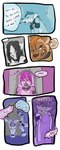 2016 anthro biped bodily_fluids canid cobalt_(tatsuchan18) collar comic crying daisy_(tatsuchan18) english_text female fur group hair havoc_(tatsuchan18) hi_res hyena lagomorph leporid male mammal mink_(tatsuchan18) open_mouth rabbit sitting speech_bubble standing tatsuchan18 tears text