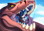 Rating: e
ID: 5610393
Date: 2025-05-30 21:53:38 -0400
Status: active
Score: 38
abs absurd_res ambiguous_gender anjanath anthro aroused balls belt belt_buckle blue_body blue_fur bodily_fluids brute_wyvern buckle capcom clothing drooling duo erection fanven_techar feral fur genital_fluids genitals green_eyes hi_res imminent_vore intersex intersex/male licking littleparrot male mawplay monster_hunter muscular open_mouth penis precum purple_tongue saliva sergal soft_vore solo struggling struggling_prey teeth teeth_showing tongue torn_clothing vore worried post #5610393