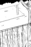 2020 2:3 backyard black_and_white comic detailed_background dialogue digital_drawing_(artwork) digital_media_(artwork) english_text fence grass hi_res monochrome offscreen_character outside plant porch procreate_(artwork) sebdoggo serenity_(comic) spider_web text tree zero_pictured