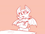 2023 4:3 animated anon anthro bat breasts can't_enjoy cleavage clothed clothing crossed_arms digital_media_(artwork) duo female female_anthro human humor male mammal rouge_the_bat sega short_playtime shoutingisfun sketch sonic_the_hedgehog_(series) sound sound_warning voice_acted webm what wings