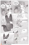 ambiguous_gender anthro avian backpack bell bird canid canine collar comic dialogue english_text forest fox hi_res iradeon mammal nia_(senz) plant sean_(senz) senz text tree url