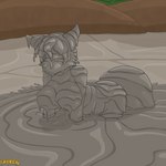 1:1 2020 all_fours anthro big_breasts breasts canid canine dirty eyes_closed fayren female fox hair hi_res krystal_(star_fox) mammal mud mud_covered muddy nintendo nude short_hair solo star_fox