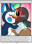 absurd_res ambiguous/ambiguous ambiguous_gender anthro blush duo emolga english_text exio_(rodent_powered) eyes_closed generation_5_pokemon heart_symbol hi_res kiss_on_lips kissing living_machine machine mammal narration nintendo pink_background pokemon pokemon_(species) pokemon_mystery_dungeon rodent rodent_powered_(softestpuffss) simple_background skye_(rodent_powered) softestpuffss spike_chunsoft steam text trans_(lore) trans_man_(lore)