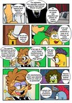 anthro body_hair chest_hair comic dialogue facial_hair fan_character fish group hair hi_res male marine nickelodeon pancaketiffy robert_(pancaketiffy) sea_sponge smile spanish_text spongebob_squarepants style_emulation text toony translation_check translation_request