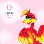 1:1 avian banjo-kazooie bird dialogue english_text feathers female feral green_eyes hi_res kazooie pink_background rareware red_body red_feathers simple_background skelly_doll solo text