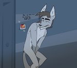 2023 absurd_res annoyed anthro biped black_nose brother_(lore) brothers_(lore) canid canine canis clenched_teeth covering covering_self devin_(dracks) dialogue door dracks duo ears_up english_text exclamation_point flaccid forced forced_exposure front_view fur genitals grey_body grey_fur grey_hair grey_penis grey_tail hair hand_on_penis hi_res laugh male mammal multicolored_body multicolored_fur noah_(dracks) nude offscreen_character offscreen_male orange_body orange_fur penis red_hair sharp_teeth sibling_(lore) solo_focus standing tail tail_between_legs teeth text tongue two_tone_body two_tone_fur whiskers white_body white_fur wolf