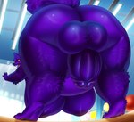 2018 anthro artisipancake ass_up balls belly big_balls big_belly big_breasts big_butt big_penis breasts butt canid canine crossgender detailed_background fur genitals glans glistening glistening_balls glistening_breasts glistening_butt glistening_genitalia glistening_glans glistening_penis glowing glowing_eyes gynomorph huge_balls huge_belly huge_breasts huge_butt huge_hips huge_penis huge_thighs intersex kastral male_(lore) mammal mtg_crossgender mti_crossgender mythological_canine mythological_creature mythology obese obese_anthro obese_gynomorph obese_intersex overweight overweight_anthro overweight_gynomorph overweight_intersex penis presenting presenting_hindquarters purple_body purple_fur solo thick_thighs were werecanid werecanine werewolf wide_hips