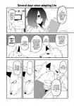 anthro book canid canine canis clothing comic dialogue english_text female fur hi_res human kemono lila_(kashiwagi_aki) male mammal monochrome rolf text translated wolf yakantuzura young zinovy