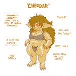 1:1 2023 body_hair bottomwear cheddar_(sirartwork) clothing dirty dirty_clothing english_text female goblin hair happy_trail hi_res humanoid humanoid_pointy_ears loincloth messy messy_hair not_furry overweight overweight_female overweight_humanoid pointy_ears profanity pubes red_sclera short_stack simple_background sirartwork solo text thick_thighs white_background