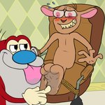 1:1 3_toes anthro bdsm blush bondage bound driftero feet foot_fetish foot_lick foot_play hi_res licking male nickelodeon paws plantigrade ren_and_stimpy ren_höek stimpy_j._cat tickling toes tongue