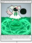 absurd_res anthro clothing dialogue elemental_creature english_text female flora_fauna generation_5_pokemon glowing glowing_eyes green_eyes hi_res hidden_face jackie_torrel_(rodent_powered) magic magic_circle minccino nintendo plant pokemon pokemon_(species) pokemon_mystery_dungeon robe rodent_powered_(softestpuffss) softestpuffss solo speech_bubble spike_chunsoft stone_wall text wall_(structure)