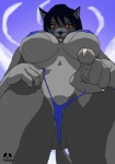 Rating: q
ID: 175869
Date: 2011-11-05 18:35:15 -0400
Status: active
Score: 18
anthro big_breasts bikini blue_bottomwear blue_clothing blue_panties blue_thong blue_topwear blue_underwear bottomwear breasts camel_toe canid canine claws clothed clothing countershade_torso countershading digital_media_(artwork) female fur genital_focus gesture gloves_(marking) grey_body grey_countershading grey_fur hand_gesture looking_at_viewer looking_down looking_down_at_viewer low-angle_view mammal markings pandoza panties pointing pointing_at_viewer pointing_down pussy_focus skimpy solo string_bikini swimwear tail teasing thong topwear two-piece_swimsuit underwear white_claws worm's-eye_view post #175869