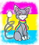 2019 blush digital_media_(artwork) eyewear fan_character felid feline female feral generation_4_pokemon glameow glasses lgbt_pride looking_at_viewer mammal nintendo pansexual_pride_colors pokemon pokemon_(species) pokemon_mystery_dungeon pride_color_background pride_colors rymherdier ryn_purrawri scarf simple_background smile solo spike_chunsoft wanderlust whiskers