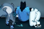 2024 4_toes all_fours anthro anus balls bear bent_legs black_hair black_pawpads black_tail blue_body blue_fur blue_pawpads blue_spikes blue_spots blue_stripes blue_tail_tip butt canid canine canis colored digital_drawing_(artwork) digital_media_(artwork) dipstick_tail feet fin fish fluffy fluffy_tail fur gearz_(character) genitals grey_background grey_body grey_skin grey_tail group gynomorph hair hi_res hip_spikes intersex joslyn_(sharktrap29) long_hair long_tail male mammal marine markings marque_(xmarque) multicolored_body multicolored_fur multicolored_skin nude nude_anthro nude_gynomorph nude_male pawpads penis polar_bear rear_view shaded shark signature simple_background spots spotted_body spotted_fur striped_body striped_fur stripes tail tail_fin tail_markings tatianrus_kartowka toes trans_(lore) trans_woman_(lore) trio two_tone_body two_tone_fur two_tone_skin ursine white_anus white_balls white_body white_fur white_penis white_tail wolf