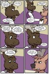 2:3 angry anthro antlers base_three_layout border brown_body brown_fur brown_hair cervine clothing comic deer dialogue duo english_text fur grid_layout hair hallway hi_res horn justin_(study_partners) kevin_berg male mammal moose new_world_deer racial_slur racism red_deer regular_grid_layout shirt six_frame_grid six_frame_image study_partners t-shirt text three_row_layout thunderouserections topwear white_border young