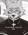 2024 anthro beastars biped black_clothing black_nose black_robe bodily_fluids canid canine canis car car_seat clothed clothed_anthro clothed_male clothing cross digital_drawing_(artwork) digital_media_(artwork) english_text eyewear facial_tuft frown fur glasses hair hi_res legoshi_(beastars) male mammal monochrome murizy narrowed_eyebrows narrowed_eyes pivoted_ears priest priest_robes religion religious_clothing robe serious sketch solo sweat sweatdrop tears teary_eyes text tuft vehicle wolf