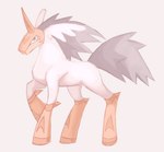 2022 ambiguous_gender armor clothing conditional_dnp equid equine feral footwear fur grey_tail headgear helmet hi_res horn labbit_(artist) mammal mythological_creature mythological_equine mythology solo tail unicorn unknown_species vatkin vatkin_(species) white_body white_fur